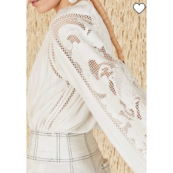 Ulla Johnson Miska Embroidered Crochet Blouse Top 4 - Picture 3 of 8